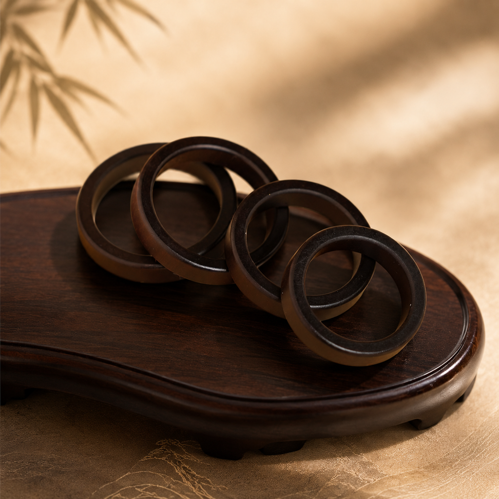 Lightning-Struck Jujube Wood Protection Ring – Grounding & Inner Strength