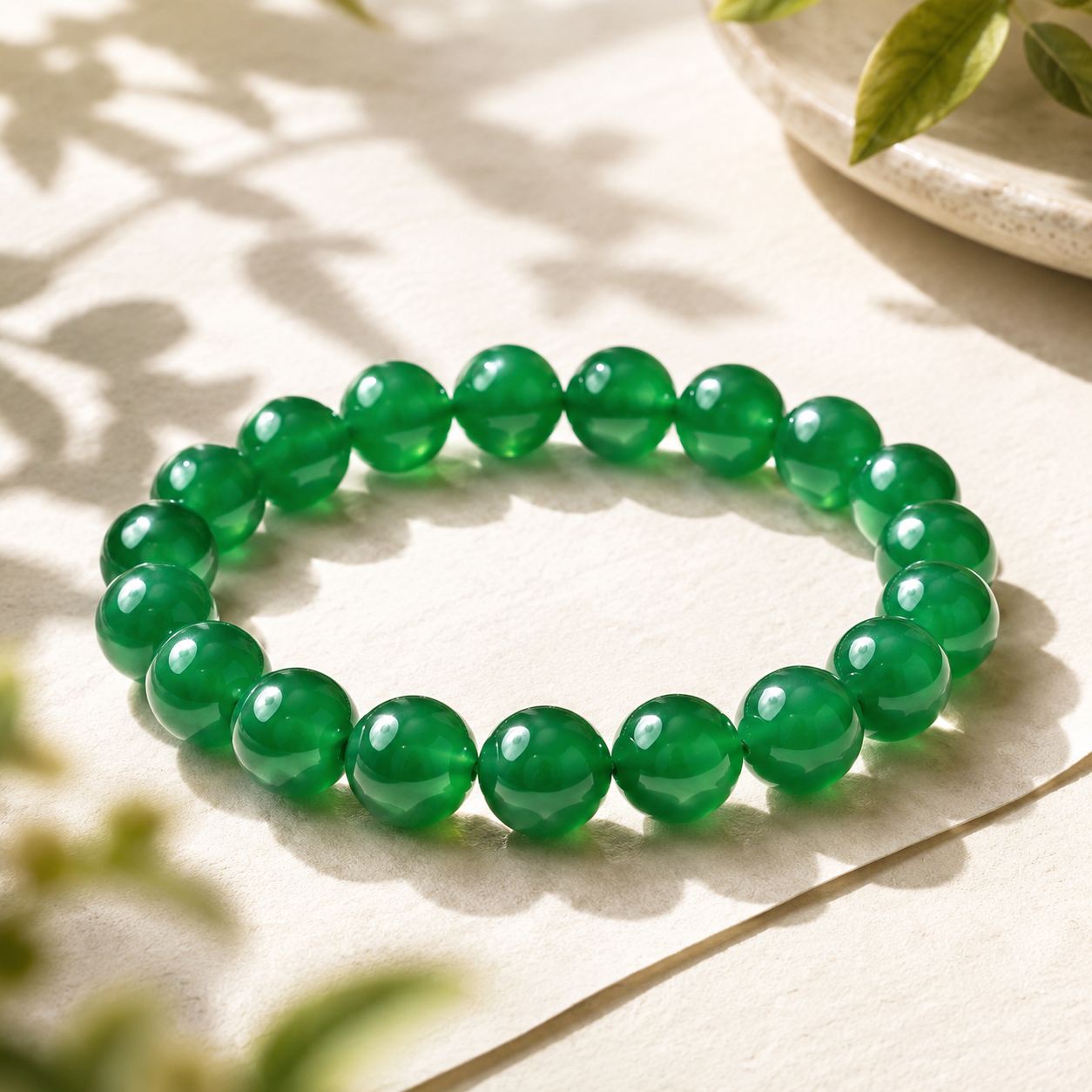 Green Agate Growth & Harmony Beaded Bracelet