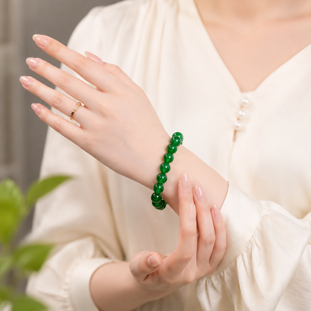 Green Agate Growth & Harmony Beaded Bracelet