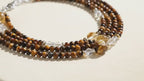Tiger Eye, Agarwood & Yellow Topaz Vintage Art-Inspired Necklace