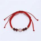 Floral Hexiang Bead Lucky Cord Bracelet