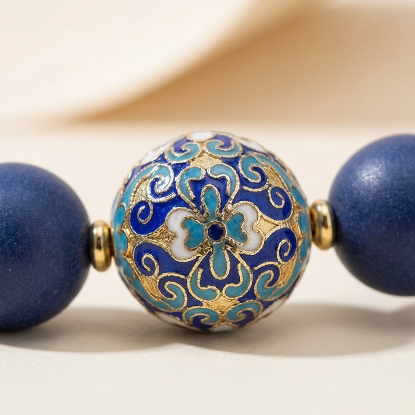 Purple Aura Hexiang Bead Bracelet