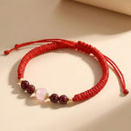 Floral Hexiang Bead Lucky Cord Bracelet