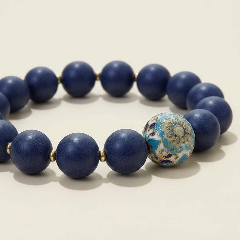 Purple Aura Hexiang Bead Bracelet
