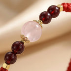 Floral Hexiang Bead Lucky Cord Bracelet