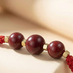 Floral Hexiang Bead Lucky Cord Braided Bracelet
