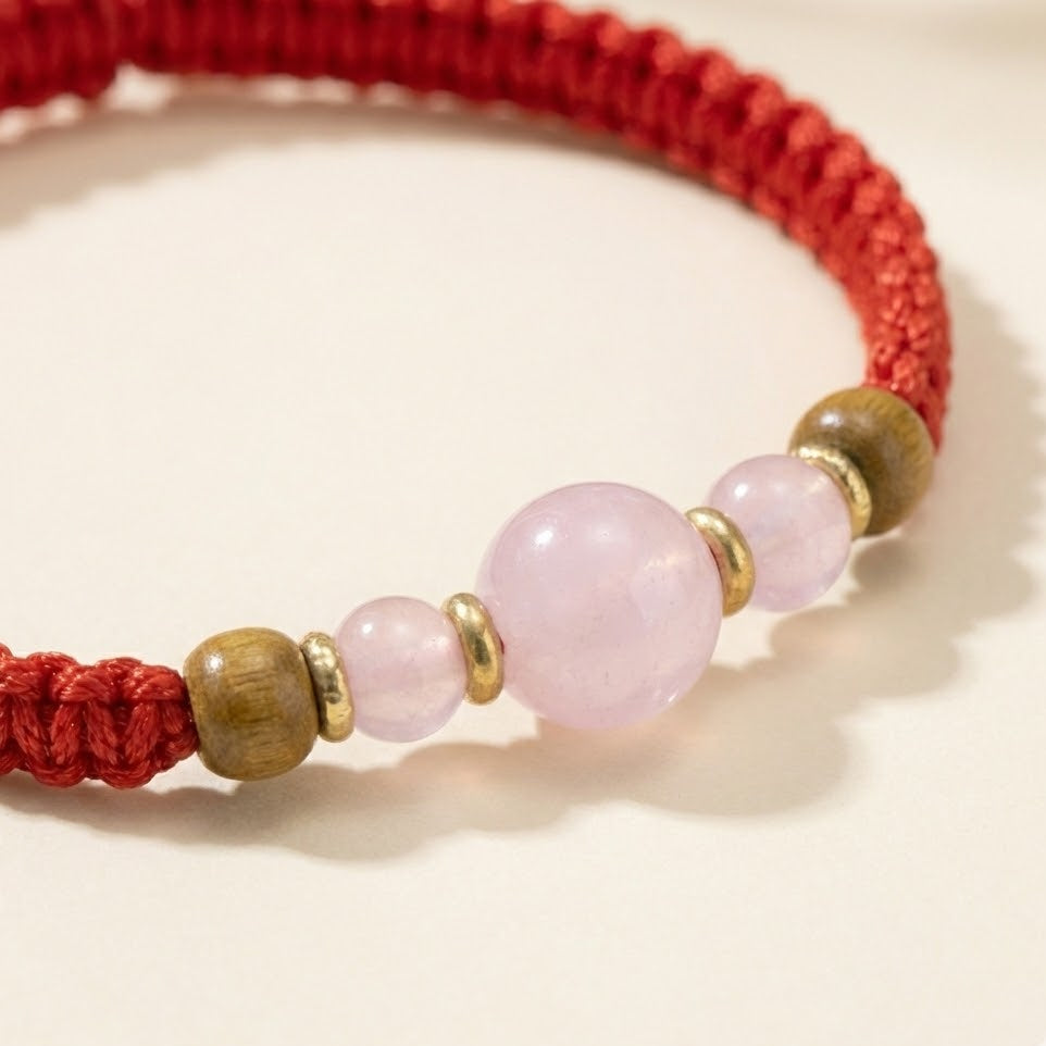 White Dragon Resin Hexiang Bead Braided Bracelet