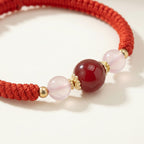 Floral Hexiang Bead Lucky Cord Bracelet