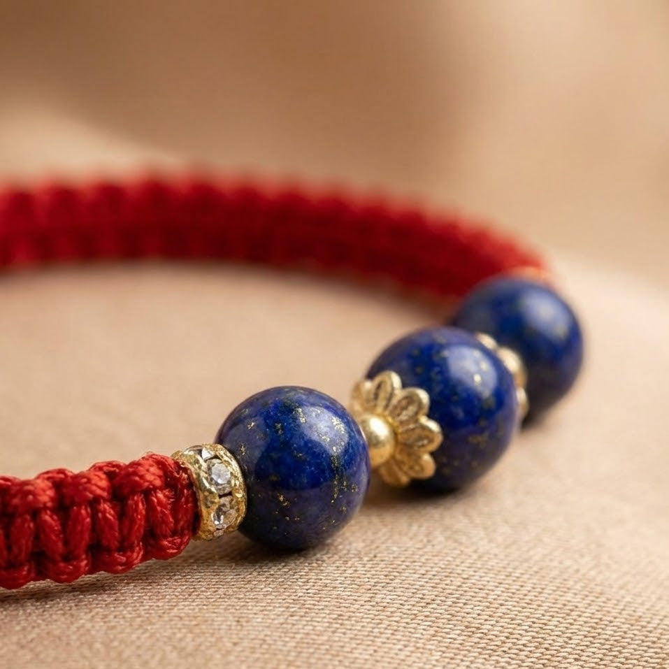Purple Aura Hexiang Bead Braided Bracelet