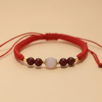 Floral Hexiang Bead Lucky Cord Bracelet