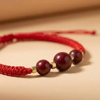 Floral Hexiang Bead Lucky Cord Braided Bracelet