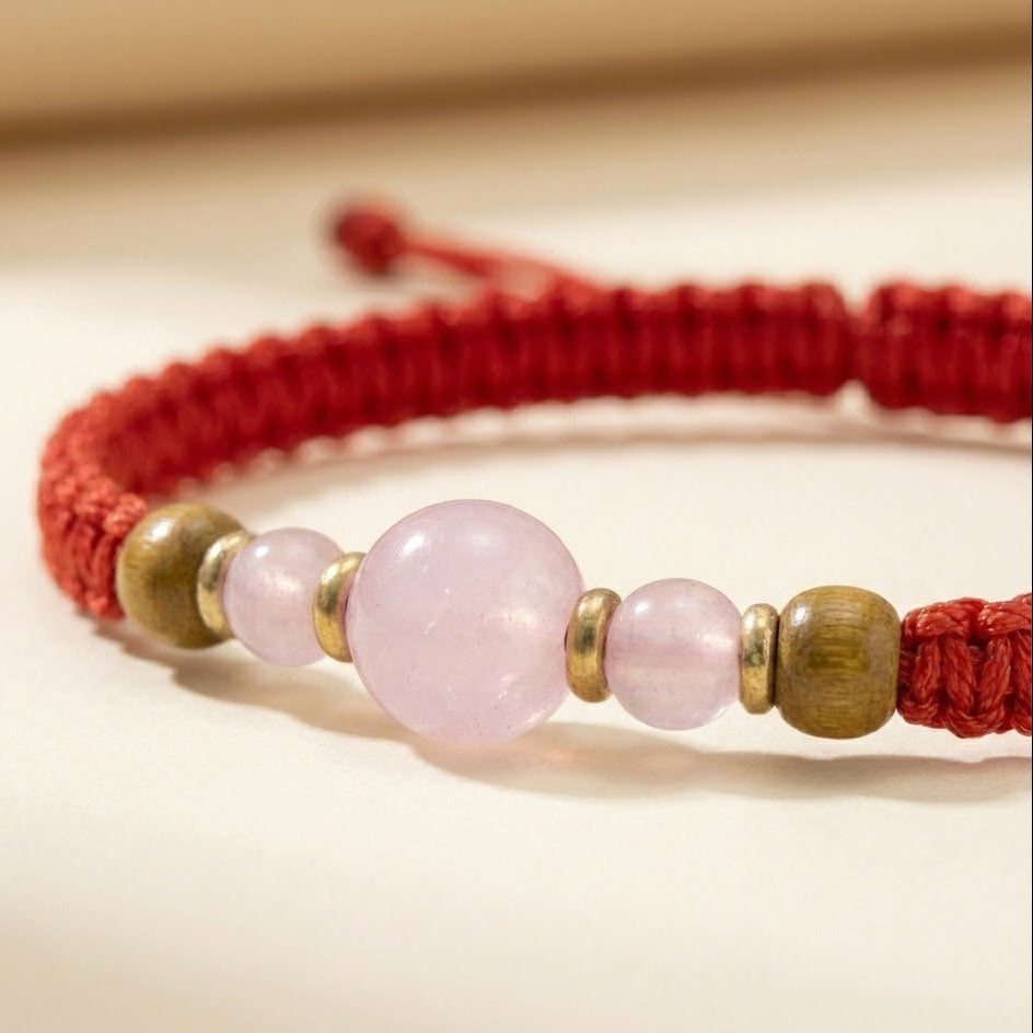 White Dragon Resin Hexiang Bead Braided Bracelet
