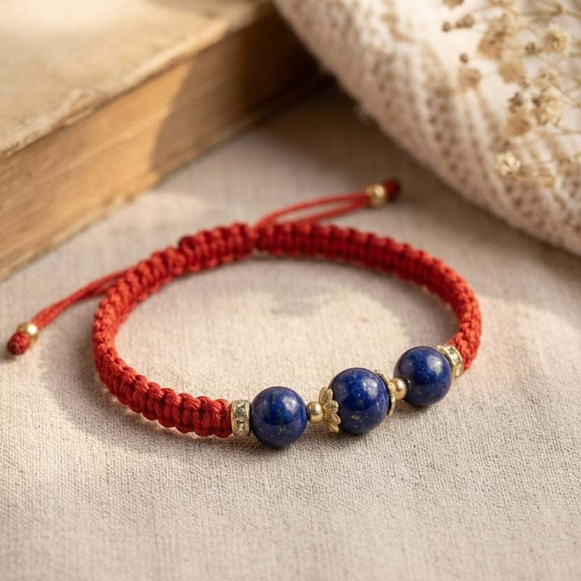 Purple Aura Hexiang Bead Braided Bracelet