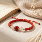 Floral Hexiang Bead Lucky Cord Bracelet