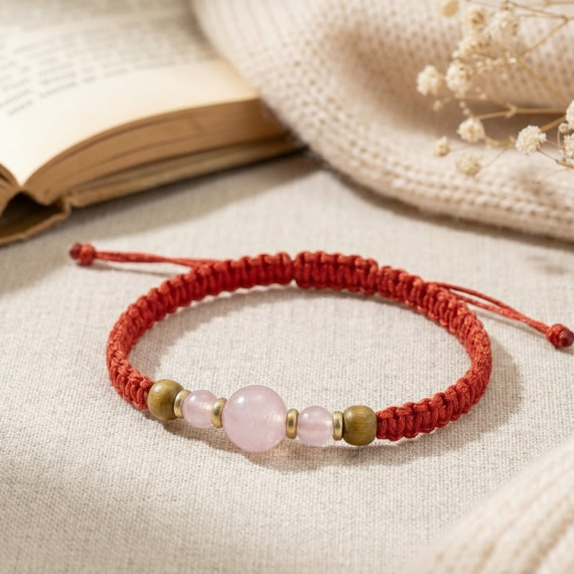 White Dragon Resin Hexiang Bead Braided Bracelet