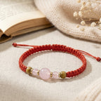 White Dragon Resin Hexiang Bead Braided Bracelet