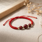 Floral Hexiang Bead Lucky Cord Braided Bracelet