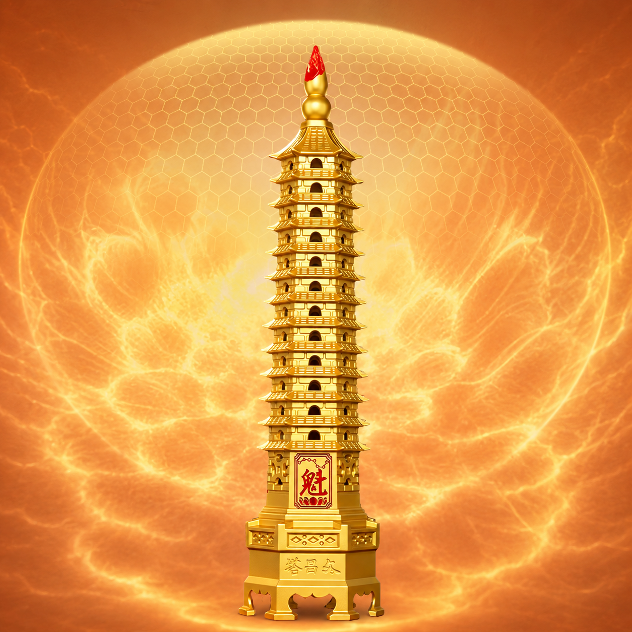 Brass Wenchang Pagoda Desk Ornament – Wisdom, Focus & Academic Success